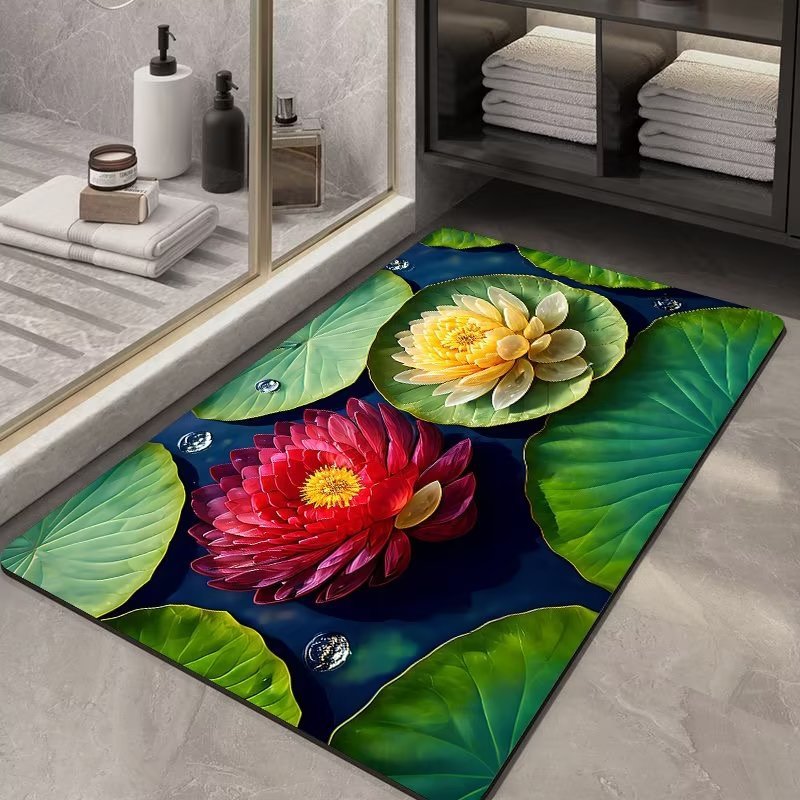 Soft Diatom Ooze Floor Bathroom Absorbent Bathroom Step Mat Quick-Drying Non-Slip Toilet Door Mat