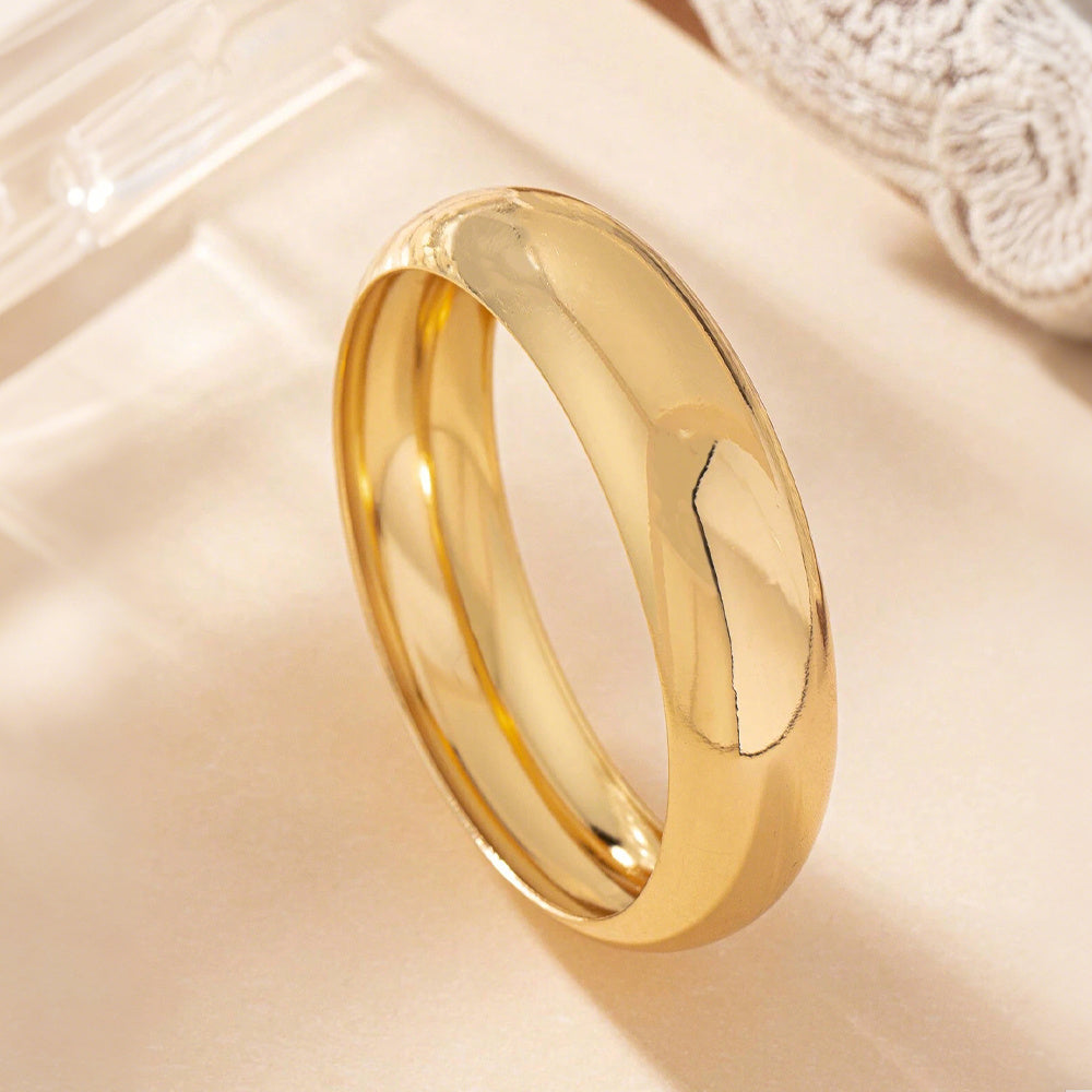 1pcs Fashionable And Personalized Smooth Copper Plated 18k Bracelet, Suitable For Daily Wear During Festivals And Gatherings