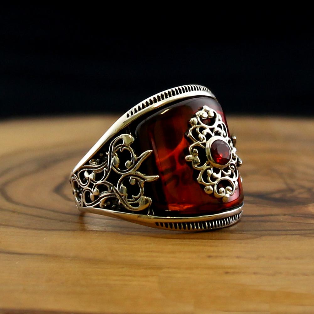 Popular Antique Pattern Black Faced Zircon Ring Jewelry