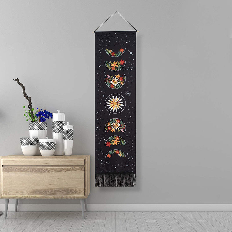 Polyester Cotton Boho Floral Eclipse Plaid Nordic Tapestry