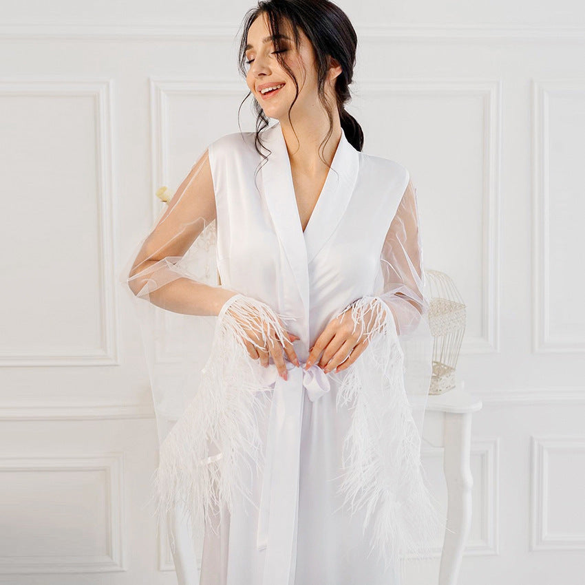 Women's Lace Feather Hollow Dress