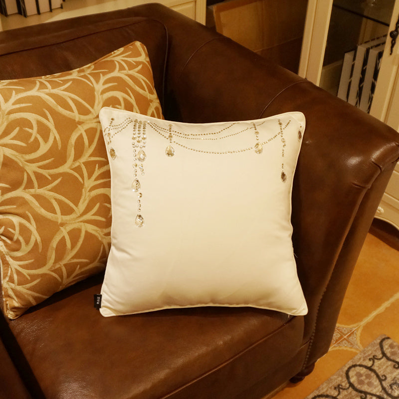 Ins Wind Velvet Crystal Flower Light Luxury Bed Back Cushion Pillow