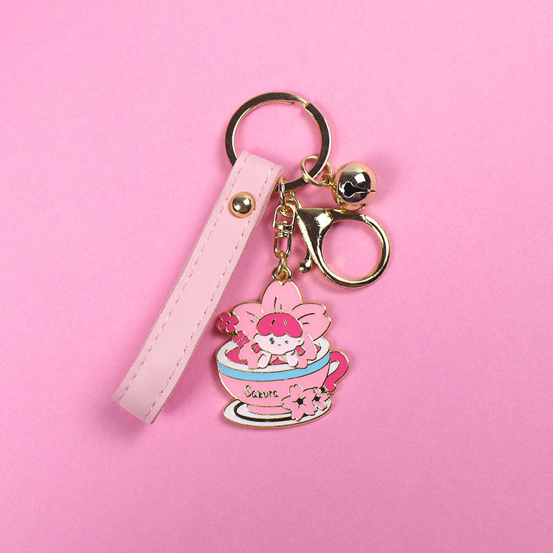 Fashion Personality Cherry Hair Sauce Girl Car Key Chain