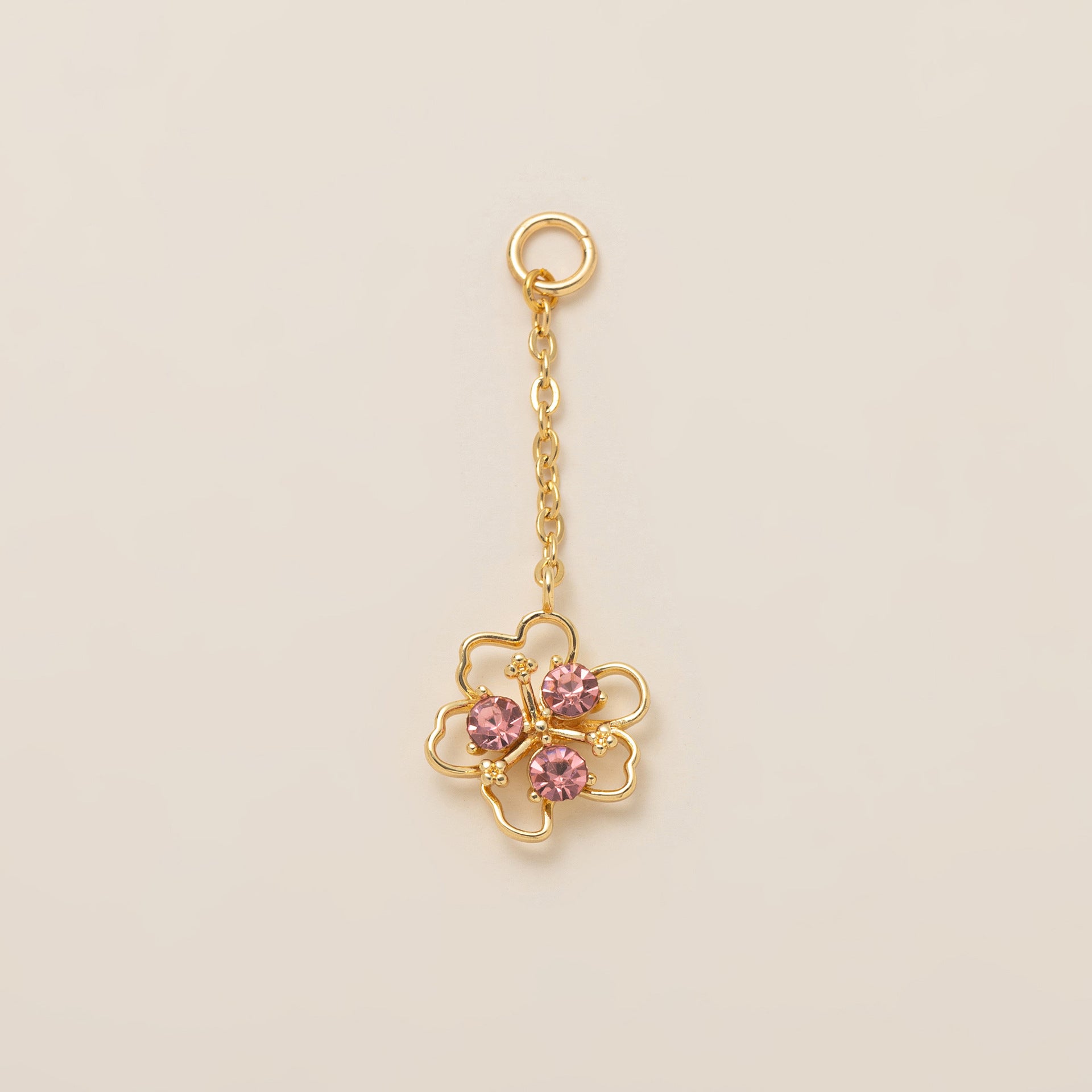Sweet Girly Cherry Blossom Keychain Pendant Flower Tassel