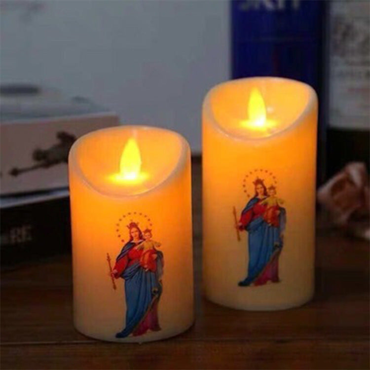 Single Electronic Candle Multiple Icons Plug-in Battery