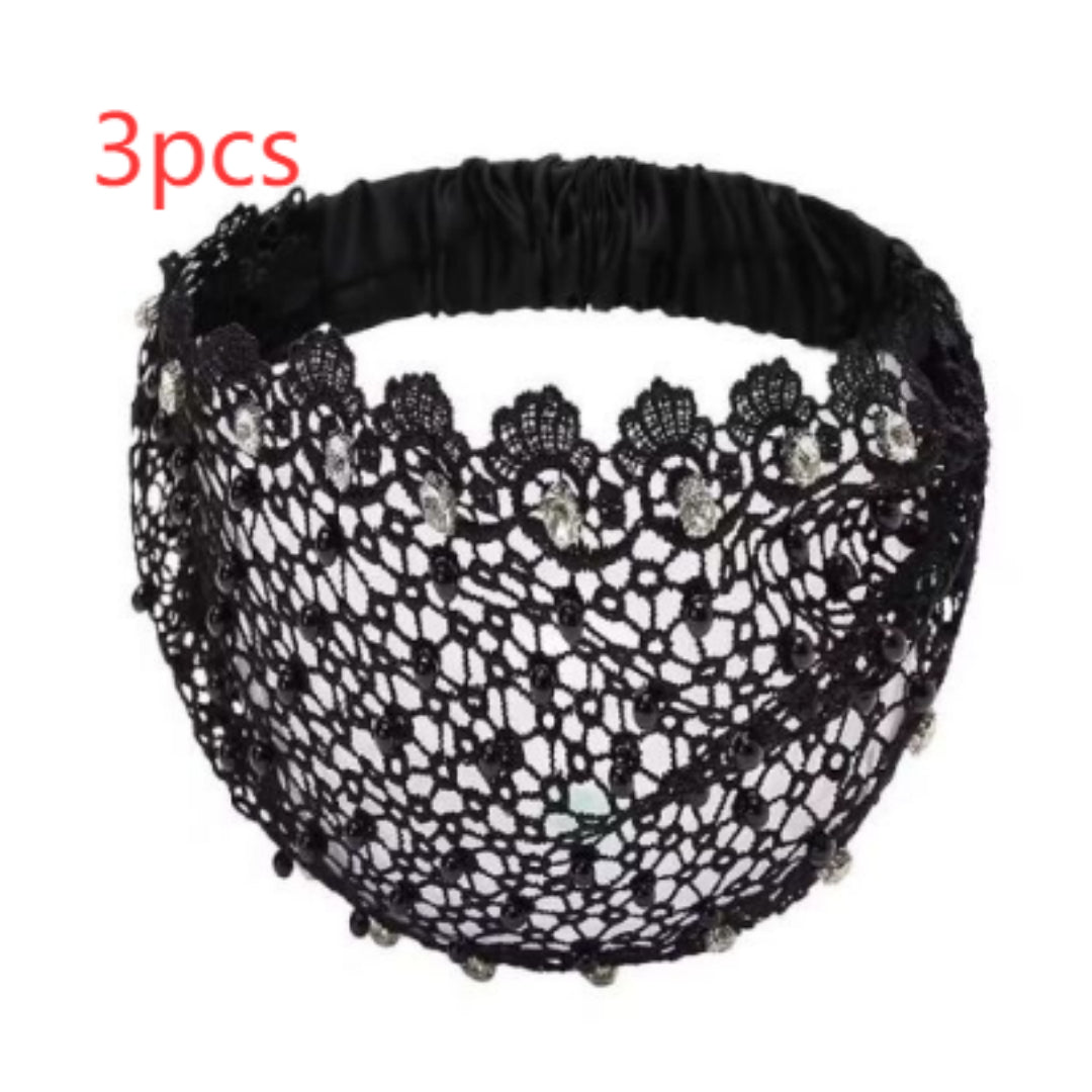 Hollow Hair Band Beaded Douyin Online Influencer Wide Edge