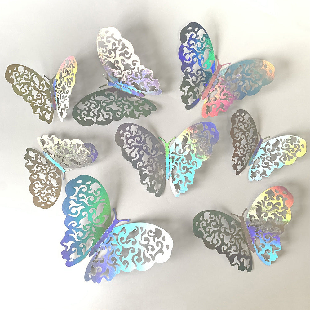 Three-Dimensional Hollow Butterfly Decorative Background Wall Sticker