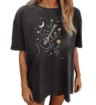 Women's Short Sleeved Vintage T-Shirt Skull Print High Street Fashion