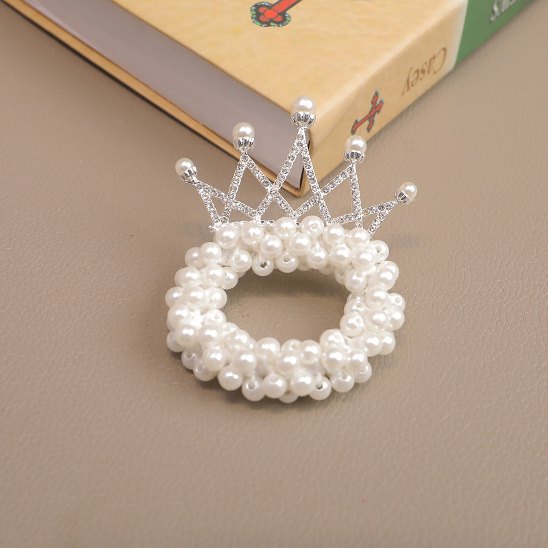 Children's Crown Tiara Princess New Pearl Flower Hair Ring