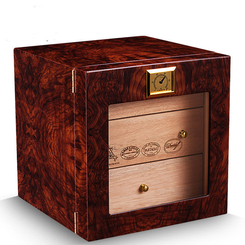 Transparent Skylight Cedar Wood Piano Lacquer Cigar Humidor