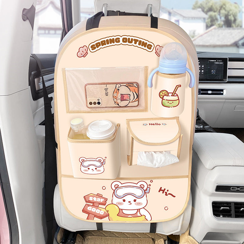 Car Seat Back Storage Bag Rear Seat Anti-Kick Cushion Car Inner Anti-Anti-Dirt Mats