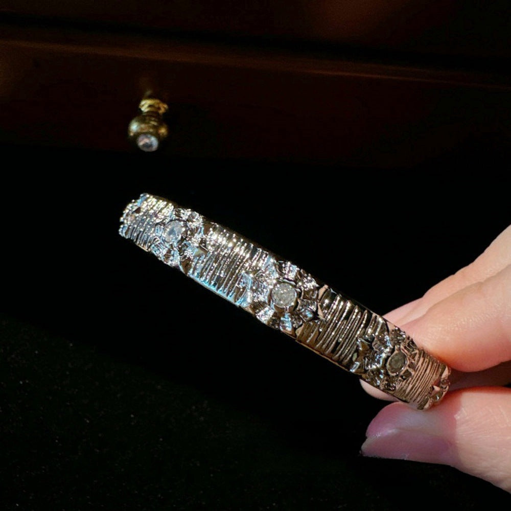 Antique Zircon Brushed Ring Female Retro Minority