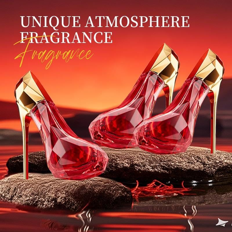 A Unique And Luxurious Red High-Heeled Shoe Design A Long-lasting Fragrance A Must-Have Perfume For Beauty Enthusiasts And A Special Gift For Women.