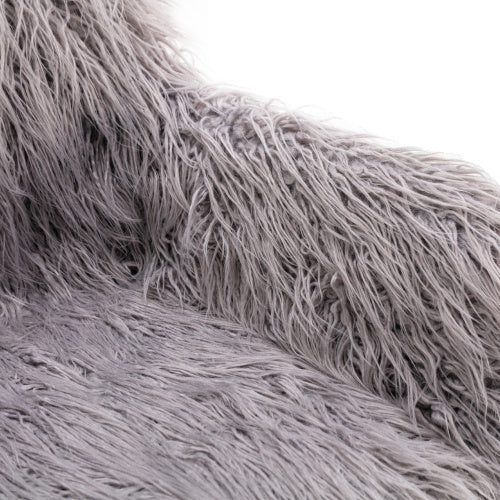 Modern Faux Fur Home Office Chair, Hairy Chair For Girls, Gilded Base Makeup Chair