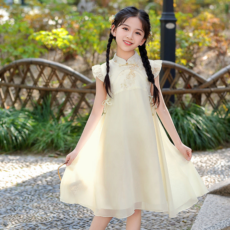New Chinese-Style Cheongsam For Girls New Chinese-Style Hanfu Dress