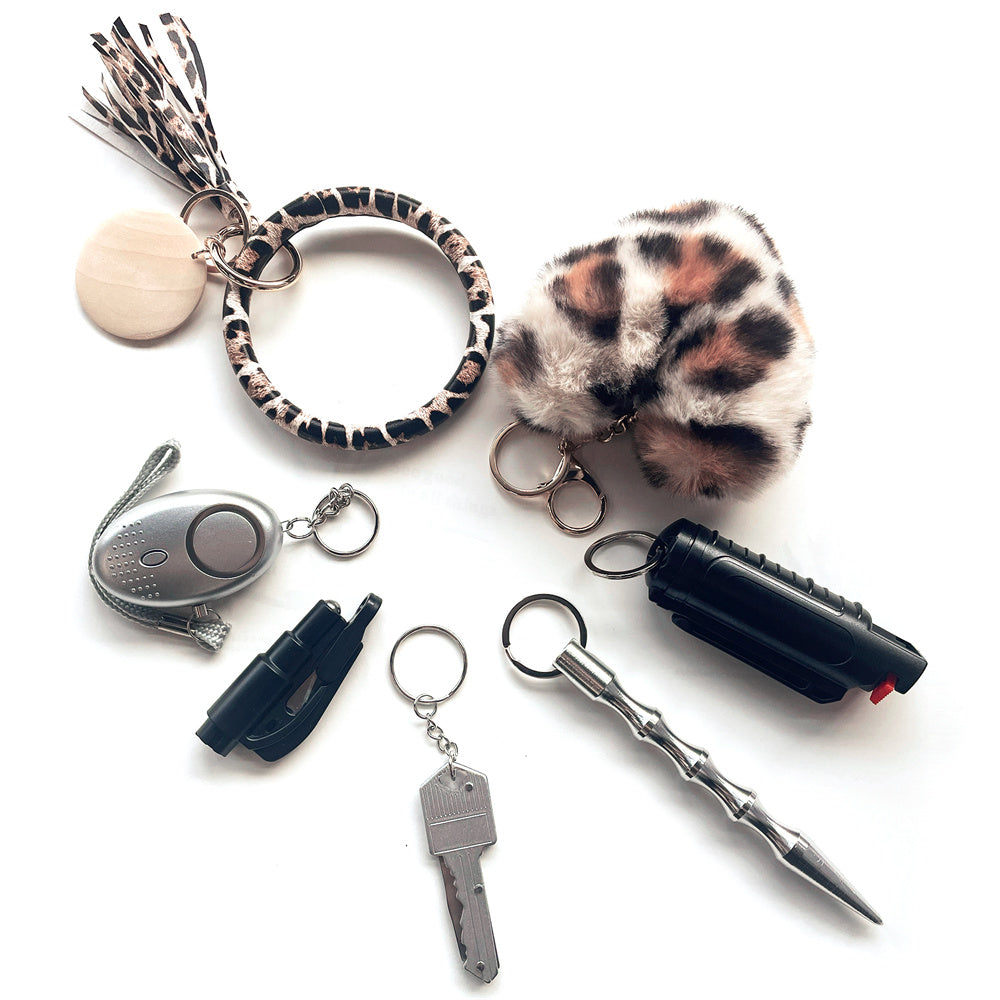 Love Hair Ball Key Knife Bracelet Self-Defense Suit