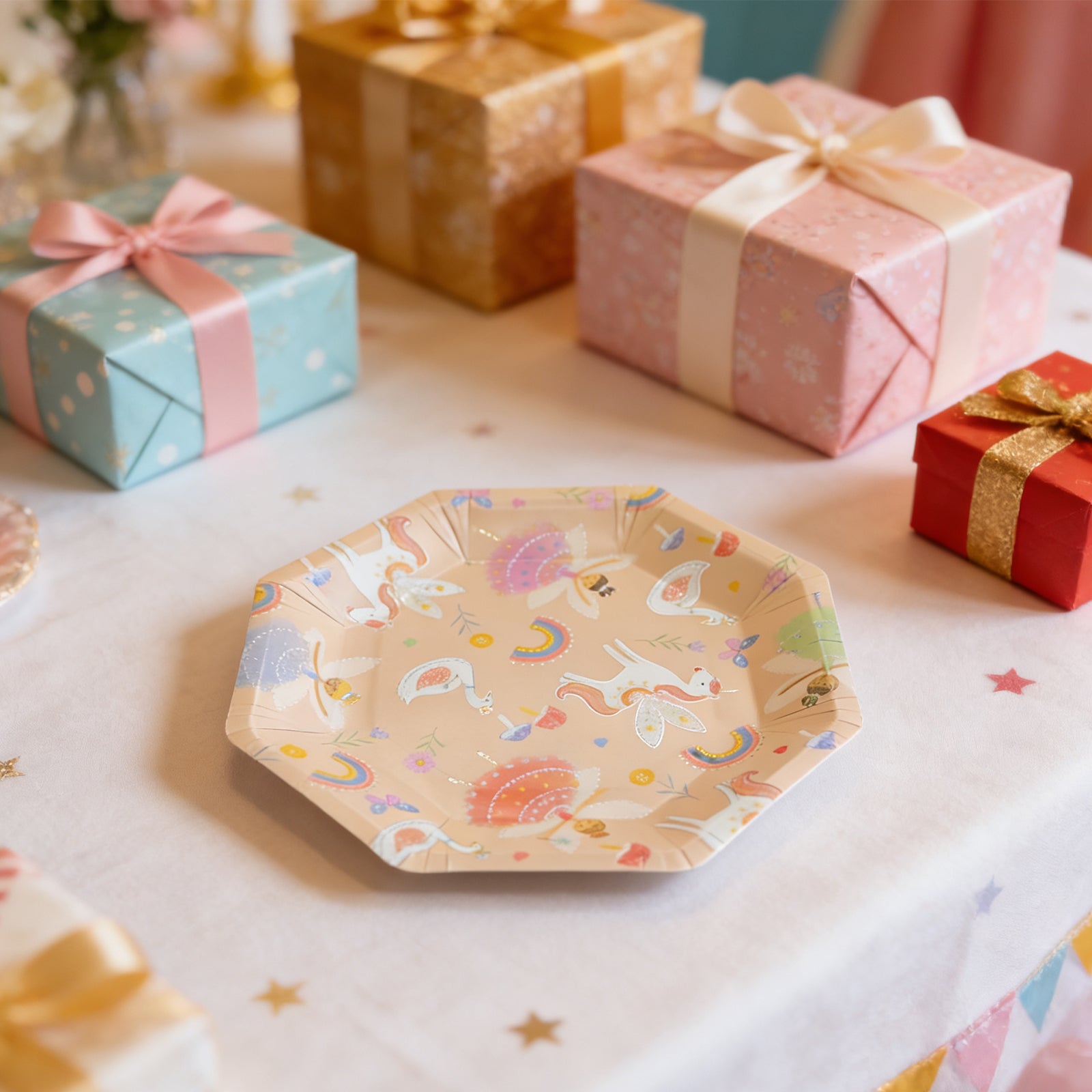 Cartoon Octagonal Paper Plate 6pcs-4813