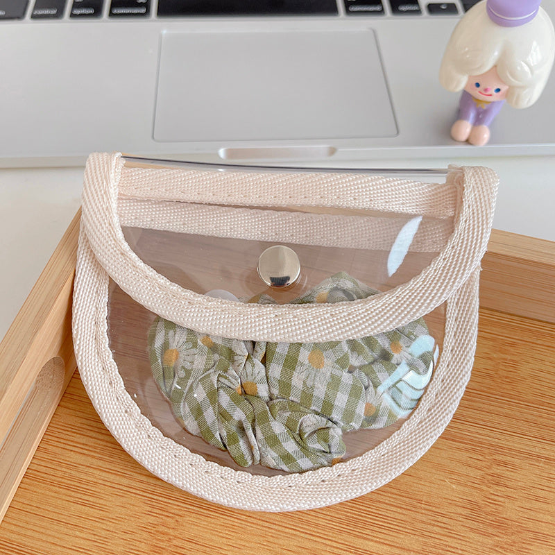 Transparent Document Bag Snap Pvc Storage Bag Pen Bag Sundries Bag Coin Purse