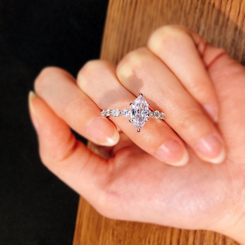 Rhombus Personality Zircon Ring For Women