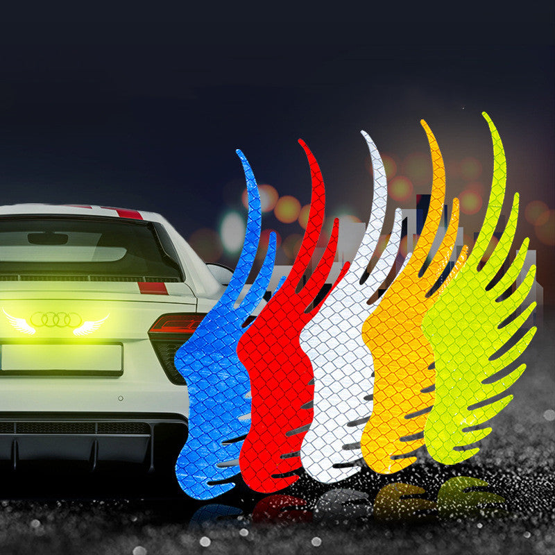 Creative Personality Cartoon Anime Angel Wings Reflective Bumper Stickers Reflective Car Sticker Scratch Cover
