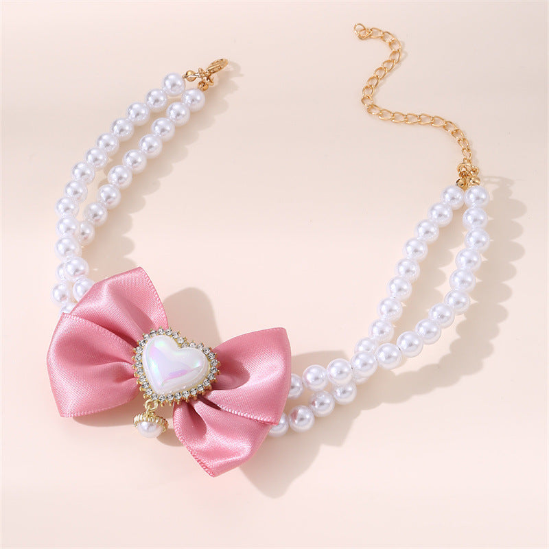 Cute Heart Shape Princess Style Pet Necklace