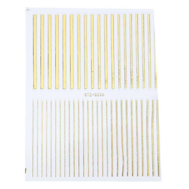 Evergreen Nail Line Stickers Geometric Pattern Nails