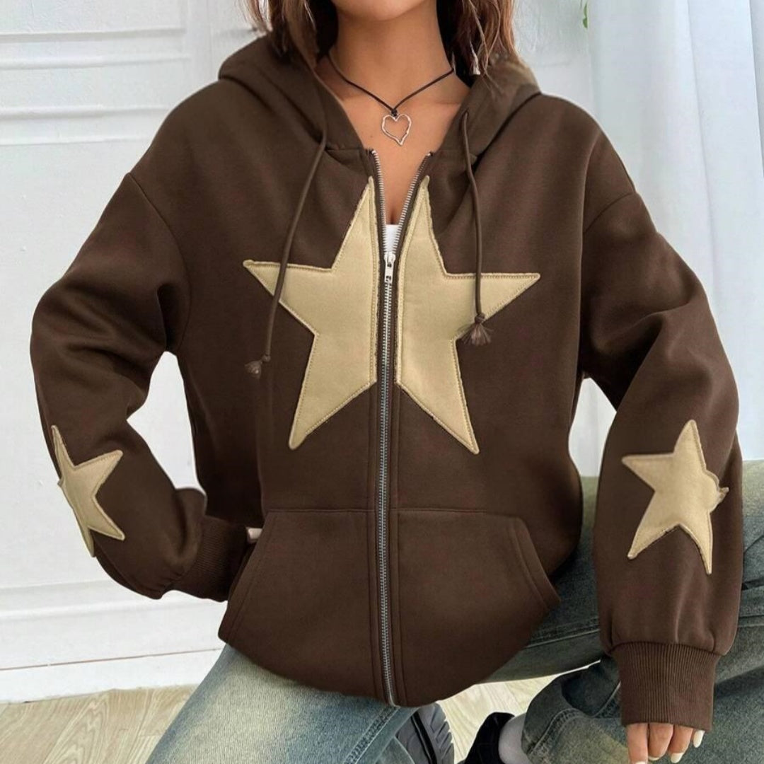 Loose-Fit Hooded Cardigan Women's Jacket