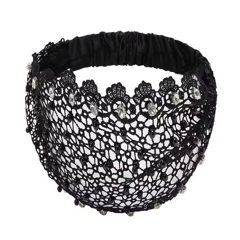 Hollow Hair Band Beaded Douyin Online Influencer Wide Edge